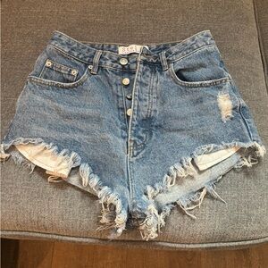 High waisted denim shorts